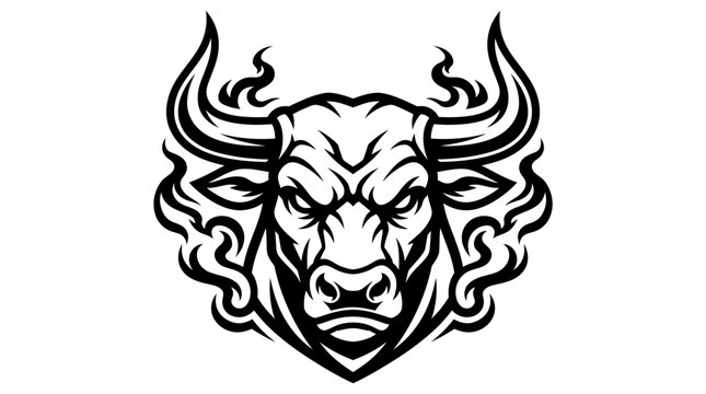 Tribal Skull and Lion Tattoo Design, Fierce Animal Head Vector Illustration with Gothic Horror, Fire, Demon, Death, and Dark Symbolic Artwork