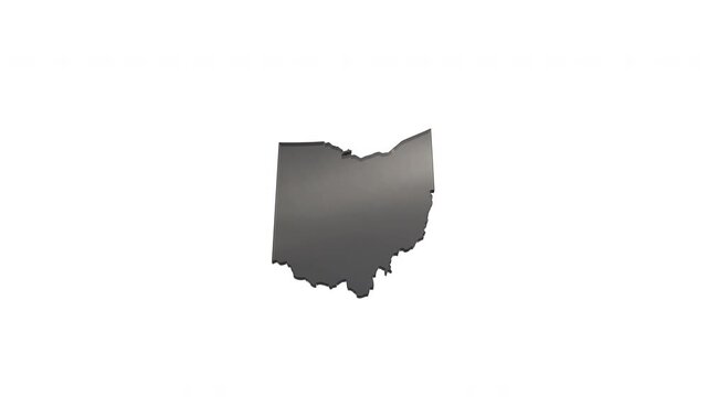 Ohio state map forming on white background