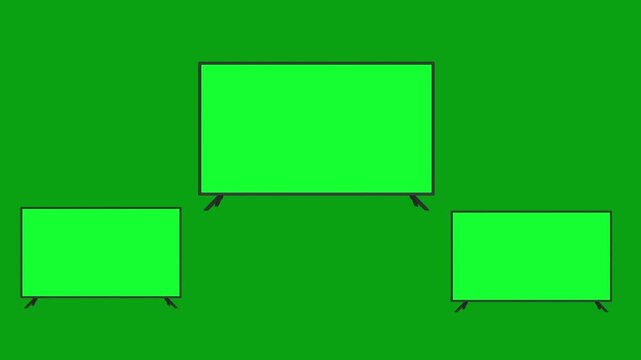 Glitch Effect TV Screen with Green Screen Overlay | Stock Footage | Animated CRT TV Green Screen Background | Led Television Static, RGB Glitch and Analog Noise Overlay with green screen 4K