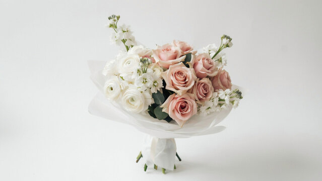 Expressing all the feels delicate roses white blooms bouquet for emotional moments