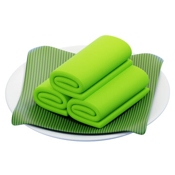 Dadar Gulung Indonesian Snack 3d Illustration