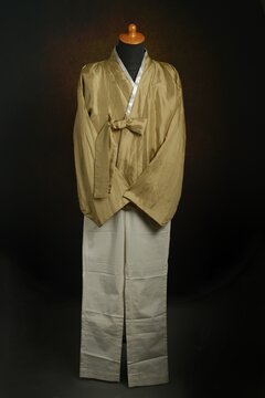 Korean Traditional Male Hanbok consist Upper Garment called Jeogori on display mannequin
