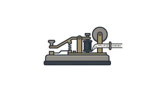 Vintage telegraph machine communication device.
