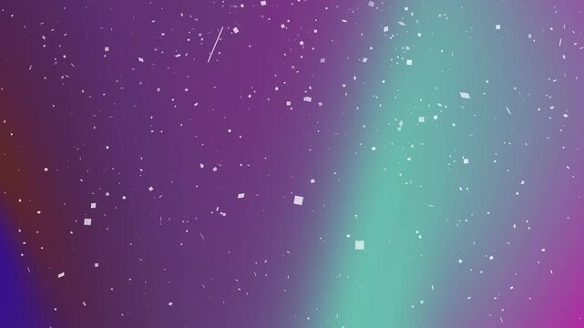 Ethereal white particles drifting over a vibrant color gradient
