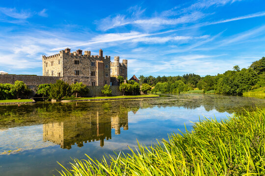 Medieval Leeds Castle in Maidstone, Kent, England, UK