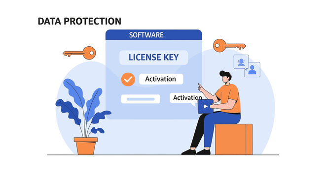 Software License Key Activation for Data Protection