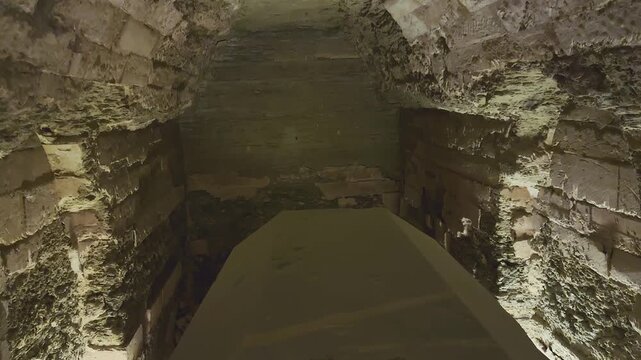 Catacombs and sarcophagi for the burial of mummies of sacred Apis bulls in the ancient Serapeum complex at Saqqara, Egypt