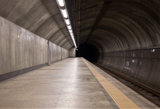 Empty subway platform