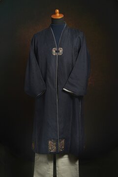 Korean Traditional Male Hanbok Long Jacket called Durumagi on Display Mannequin