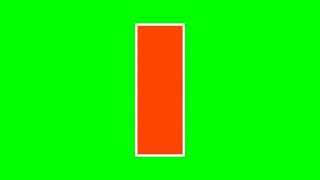 A bright orange letter 'I' stands out against a vibrant green background, isolated for graphic design purposes.