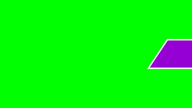 A simple purple trapezoid shape on a bright green background, perfect for graphic design elements.