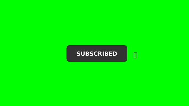 Green screen background with a dark gray 'Subscribed' button and a notification bell icon.