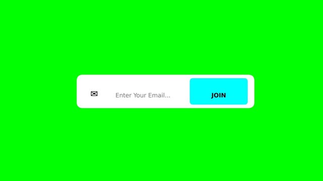 Email signup form with a green screen background and a blue join button.