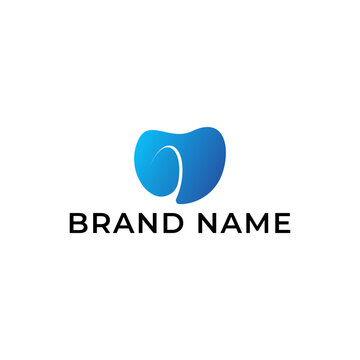 Minimalist Blue Tooth Logo Icon Template Gradient Color Design Vector. Good for Dental Clinics, Dentists, Orthodontists, Oral Healthcare, Medical Branding, Healthcare Startups, Business Identity