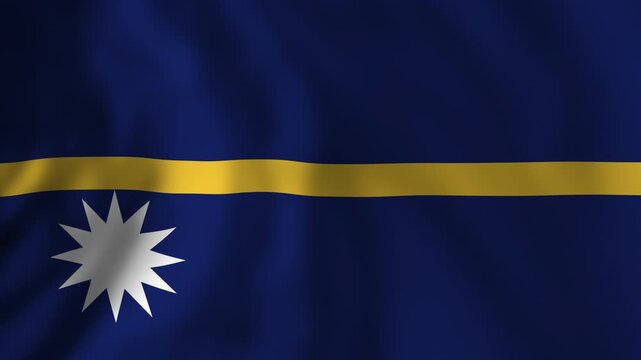 Waving national flag of nauru symbolizing the nation