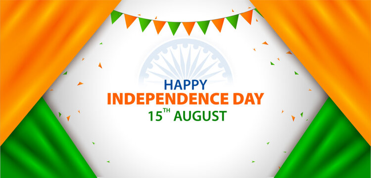 India Independence Day Tricolor Wave Background Vector