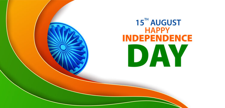 India Independence Day Tricolor Wave Background Vector