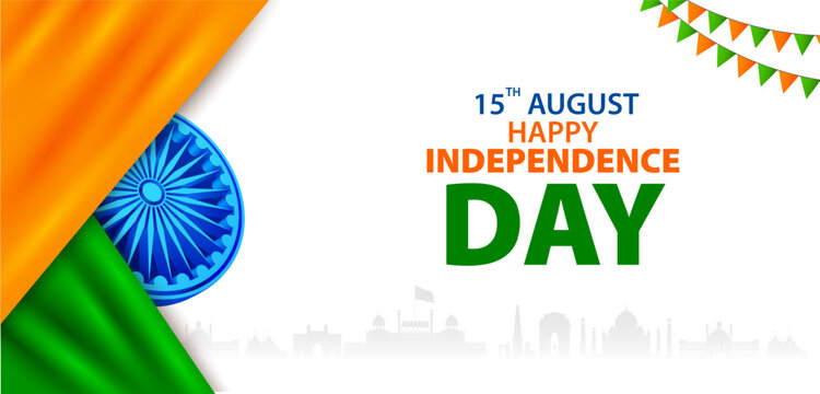 India Independence Day Tricolor Wave Background Vector