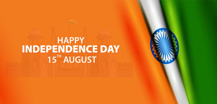 India Independence Day Tricolor Wave Background Vector