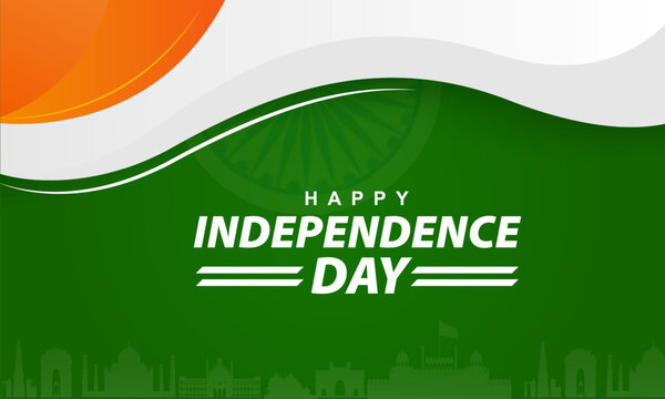 India Independence Day Tricolor Wave Background Vector