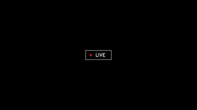 A red dot and the word LIVE displayed on a black background, indicating a live broadcast or stream.