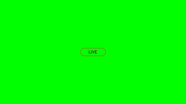 A bright green screen with a small oval button labeled 'LIVE' in the center, suggesting broadcasting or streaming.