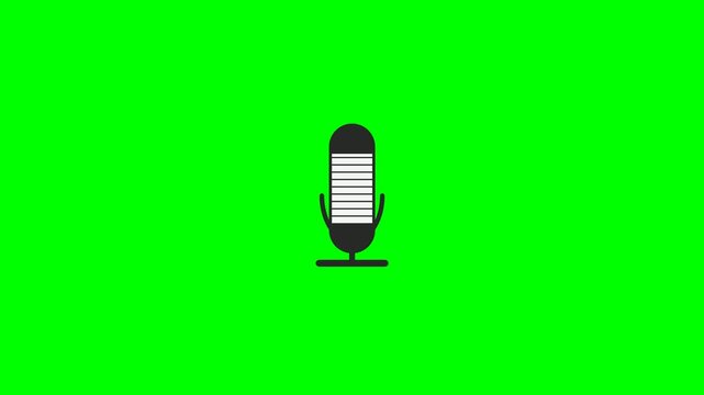 A simple illustration of a microphone on a green screen background, perfect for video editing and content creation.