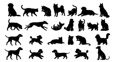 Obraz premium Whimsical Hand Drawn Dog Breed Faces Doodle Vector Illustration Set
