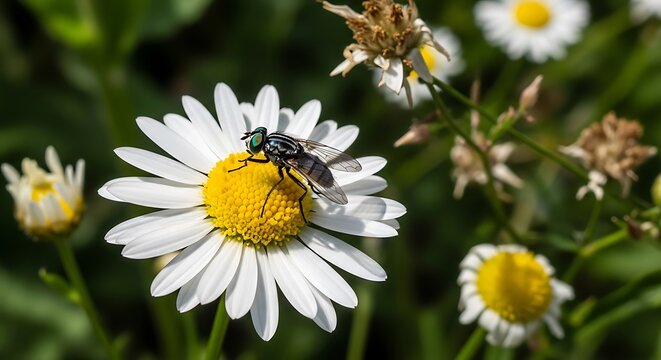 bee on a camomile