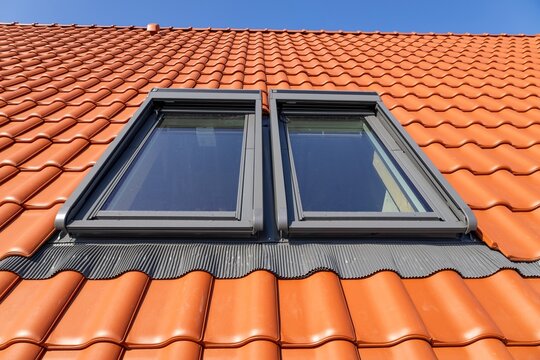 Dachfl&auml;chenfenster an einem neuen Einfamilienhaus