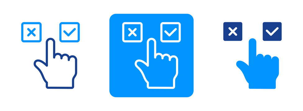 Yes Or No Icon In Dual Tone Style
