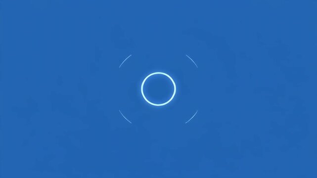 Blue digital circles pulsing with light in futuristic interface during technology development