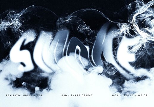 Smoke Text Effect For Poster And Branding Design