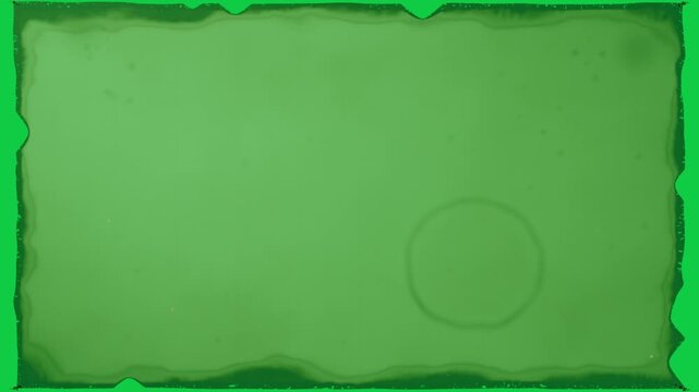 Top strips entering, sepia frame holding and flickering dust, evoking antique film on transparent