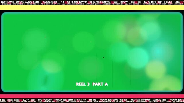 Play starting bokeh discs drifting right, overlapping, flaring to evoke analog reel on transparent