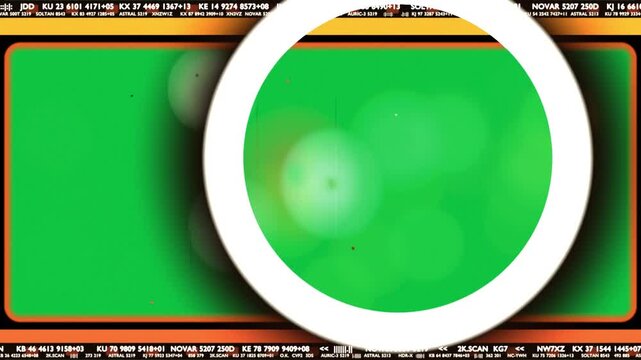 White ring sweeping left causing bokeh shifting reshaping in orange frame on transparent background