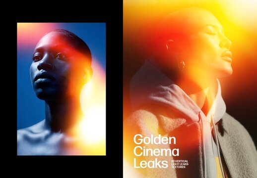 Vertical Golden Hour Light Leak Overlay Textures For Poster And Print Design