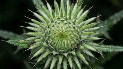 Obraz premium Botanical Macro Shot of Flower Head