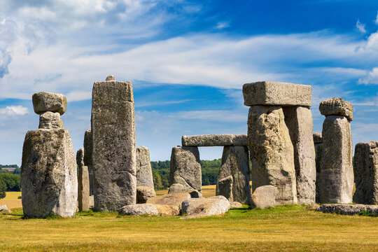 Ancient prehistoric Stonehenge Megalithic Stone Circle in Wiltshire, England, UK
