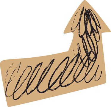 Arrow Pointing Up Hand Drawn Sketch