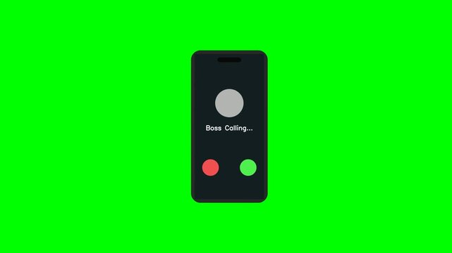 Smartphone screen displaying an incoming call with accept and reject buttons on a green background.