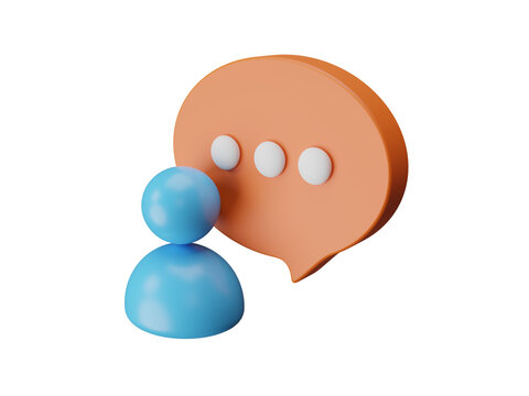Speaking and communication icon isolated on transparent background, Containing advice, discussion, speech bubble, talking, conversation, campaign, announced, technology for app and website. 3d render