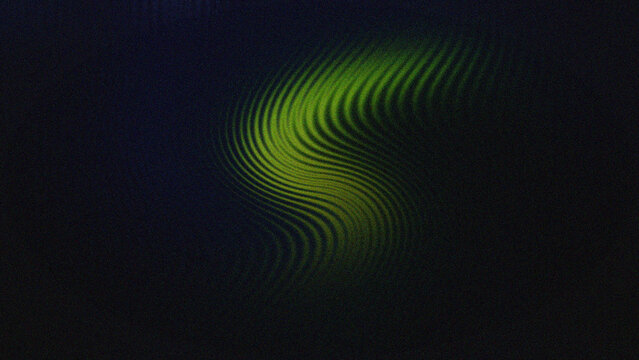 Mesmerizing Granular Luminous Green Waveform Undulating in Abstract Darkness, Excellent for Digital Art.