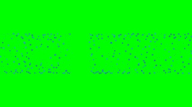 Abstract pattern of small blue dots scattered across a vibrant green background, creating a sense of digital noise or data flow.