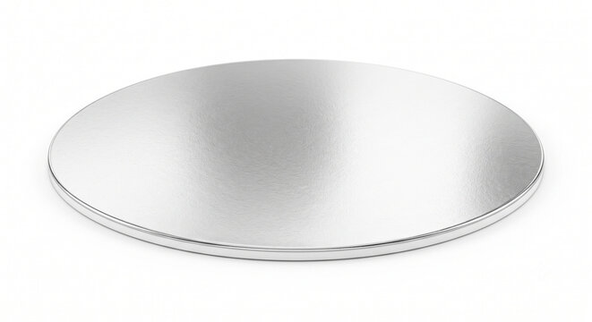 Macro photograph of a flat circular aluminum induction seal liner with a highly reflective silver foil surface.