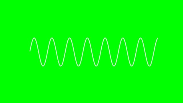 A simple light green sine wave oscillating against a vibrant, solid green background.