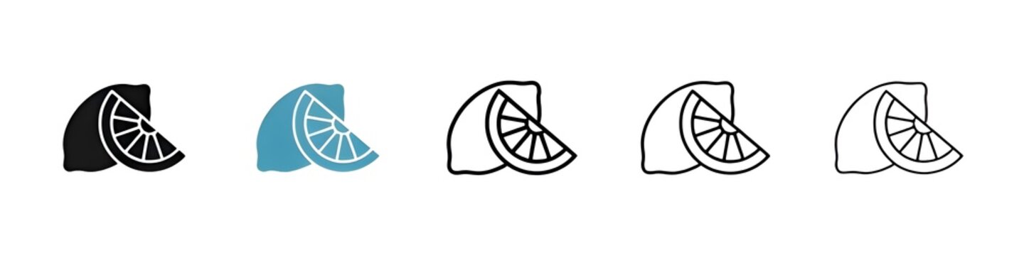 Lemon line icon set. simple lemonade vector icon. fresh citrus fruit sign. citric acid Lemon fruit icon for UI designs. Thin line customizable illustration. Contour symbol. Vector. Editable stroke