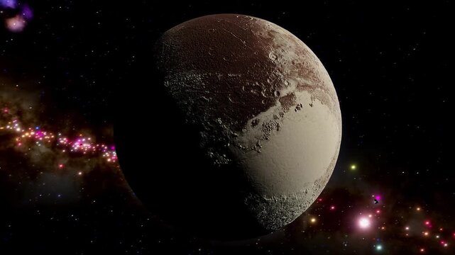 Pluto Dwarf Planet - Tombaugh Regio Icy Surface Orbit 4K 60fps