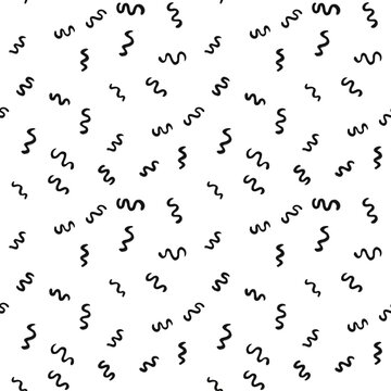 Abstract minimalistic seamless pattern black on white background 