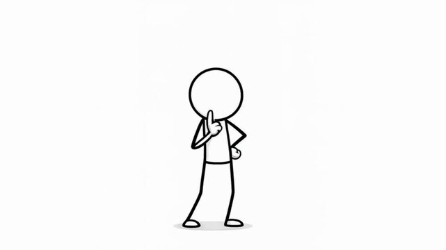 Stickman thinking or wondering